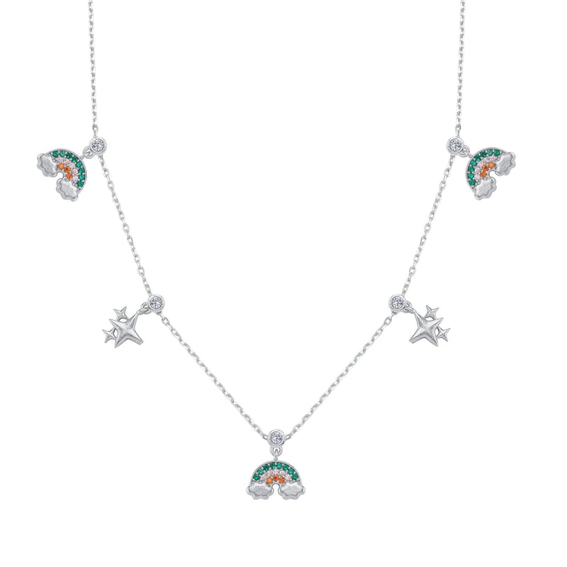 Gökkuşağı Rüyası Choker Gümüş Şans Kolye