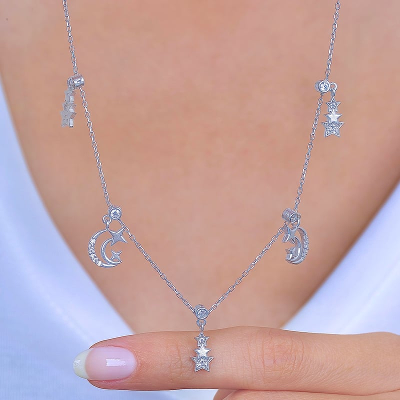 Gökyüzü Festivali Choker Gümüş Şans Kolye