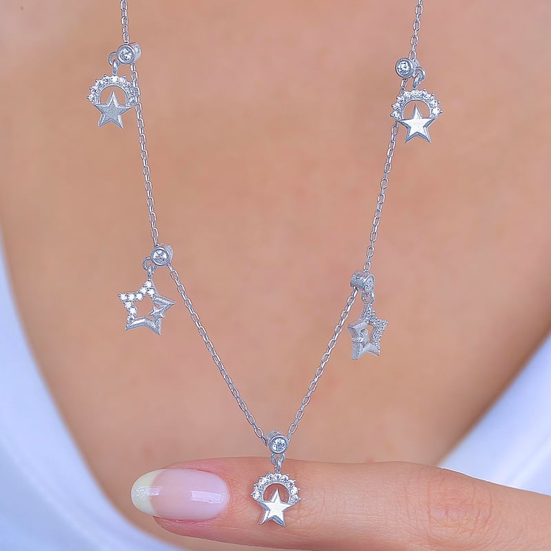 Gökyüzü Festivali Choker Gümüş Şans Kolye
