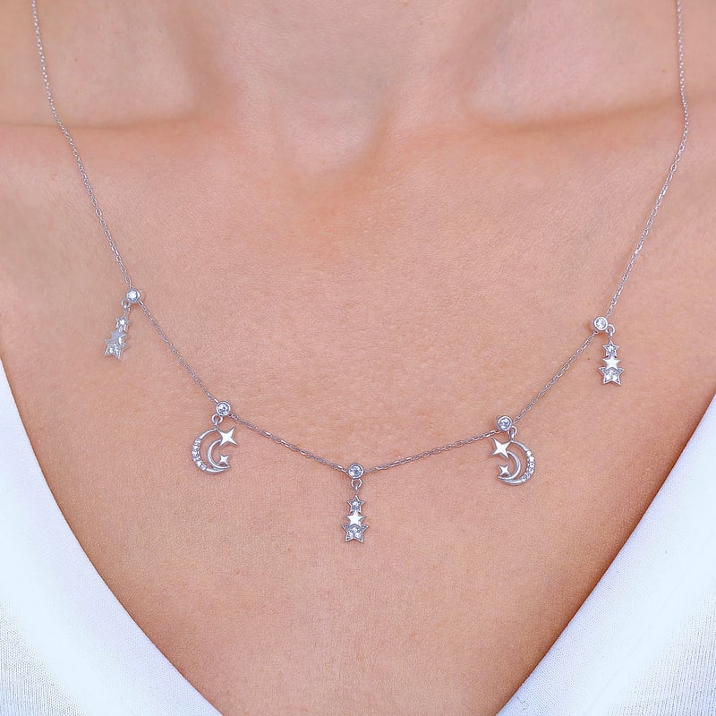 Gökyüzü Festivali Choker Gümüş Şans Kolye