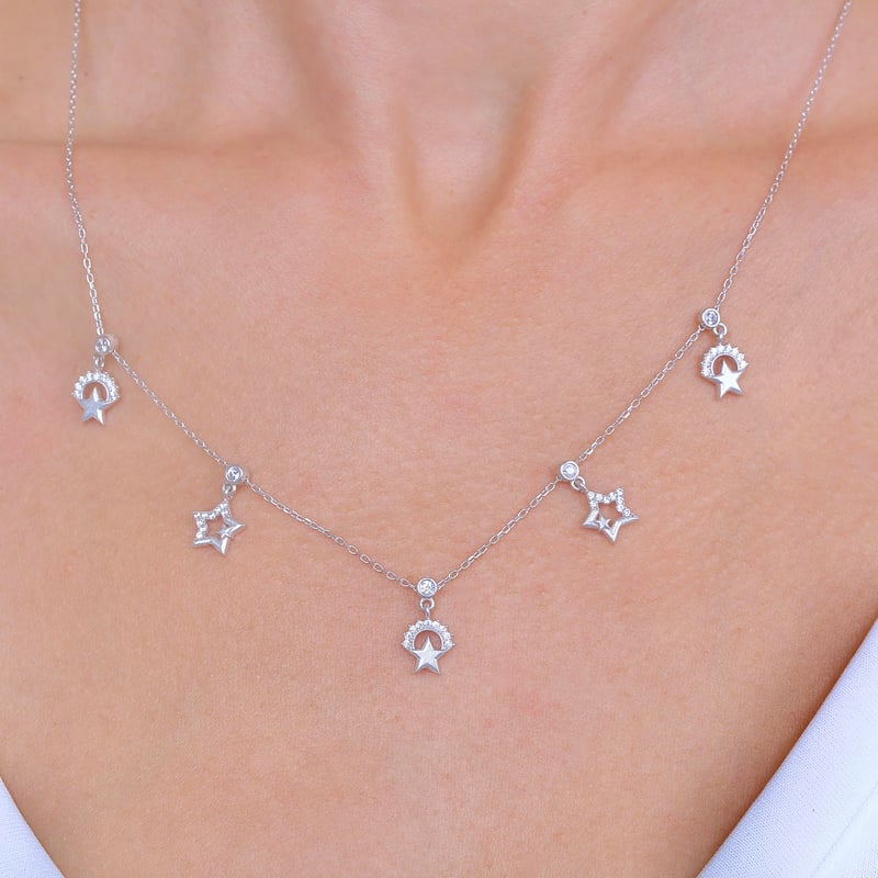 Gökyüzü Festivali Choker Gümüş Şans Kolye