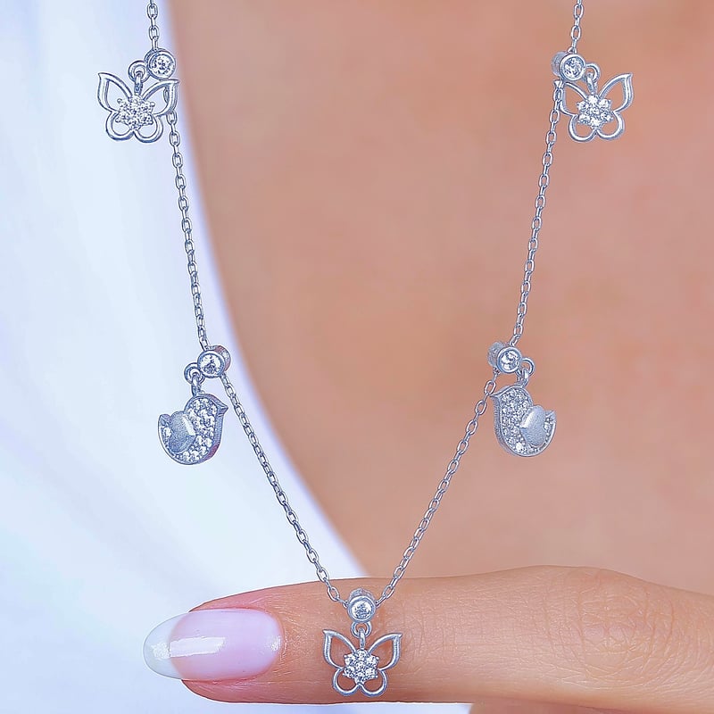 Gönül Bahçesi Choker Gümüş Şans Kolye