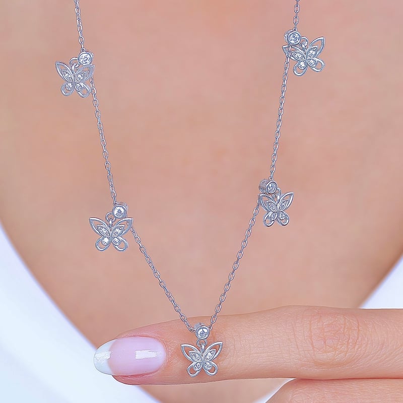 Harmoni Kanatları Choker Gümüş Şans Kolye