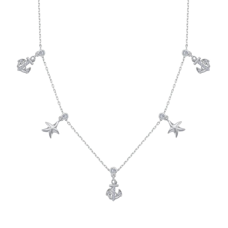 Huzurlu Liman Choker Gümüş Şans Kolye