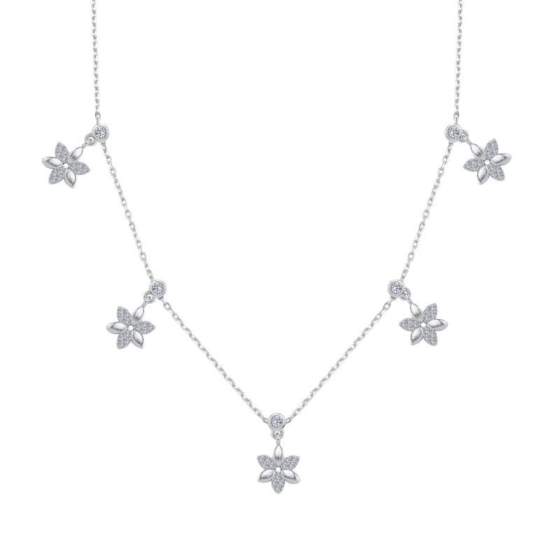 Işıltı Çiçeği Choker Gümüş Şans Kolye