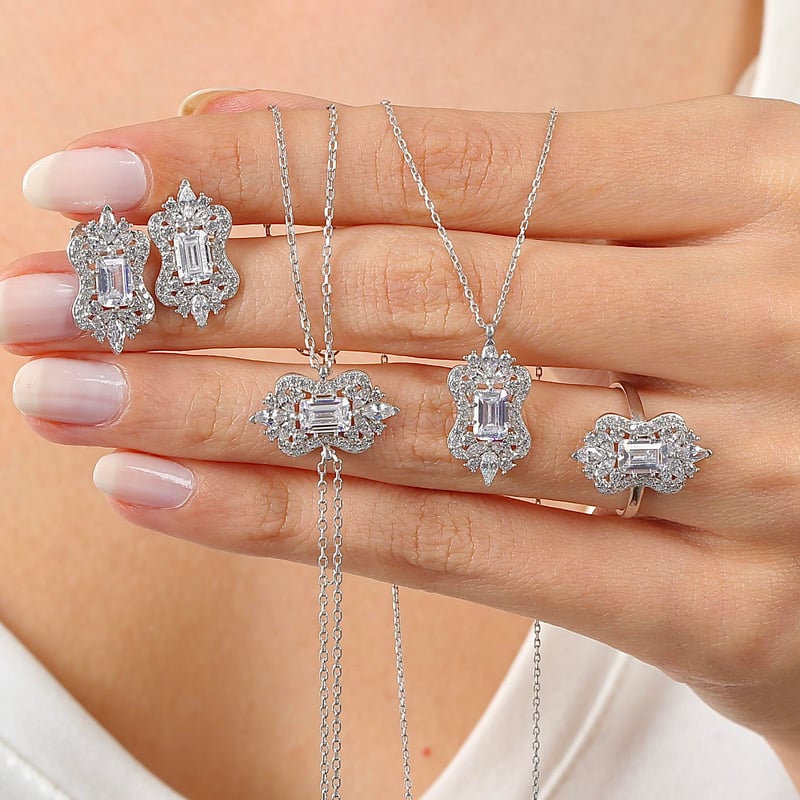 Işıltı Klasiği Vintage Gümüş Mini Set