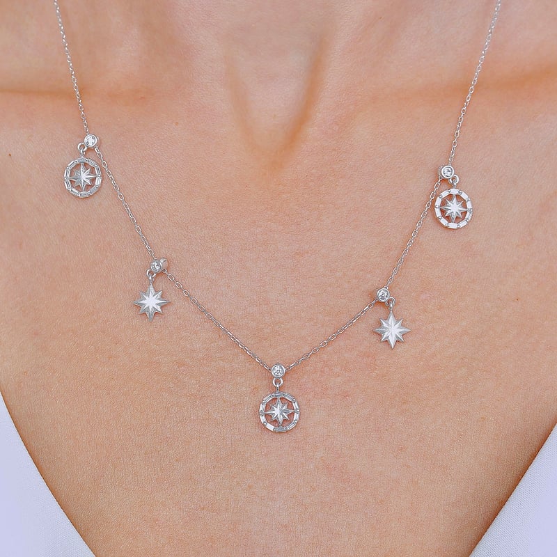 Işıltı Rotası Choker Gümüş Şans Kolye