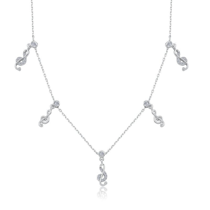 Işıltılı Armoni Choker Gümüş Şans Kolye