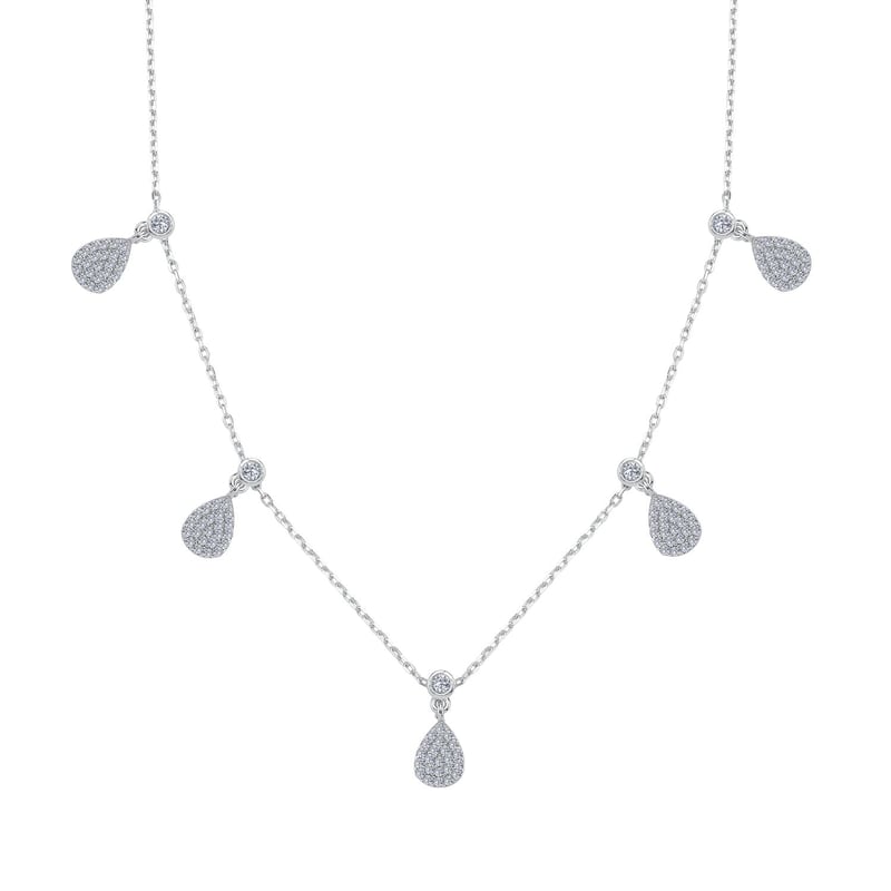 Işıltılı Damlalar Choker Gümüş Şans Kolye