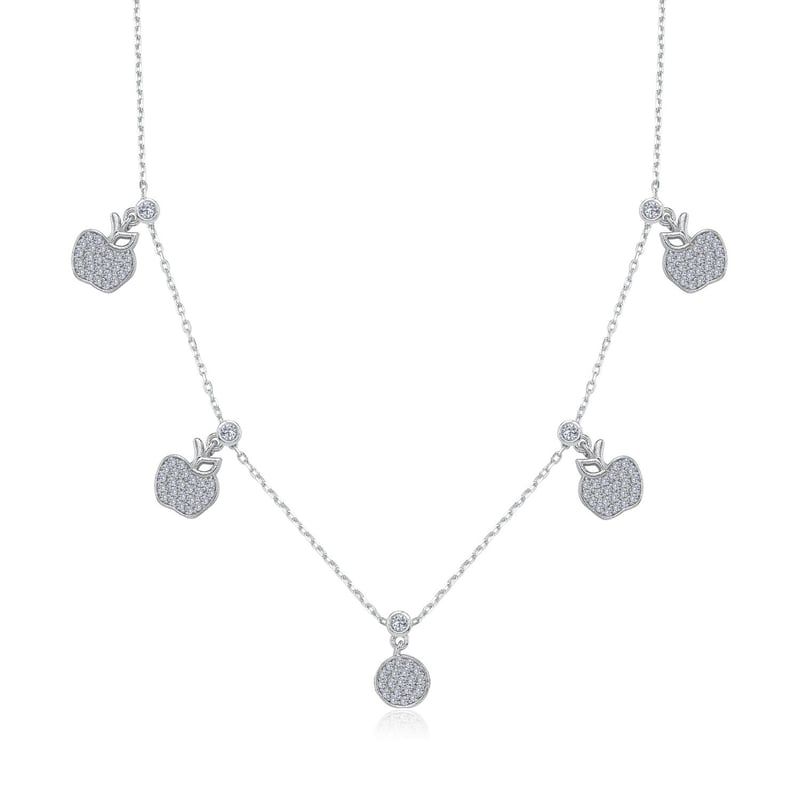 Işıltılı Elmalar Choker Gümüş Şans Kolye
