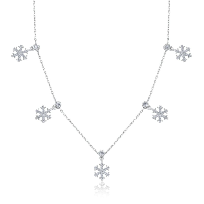 Işıltılı Kristaller Choker Gümüş Şans Kolye