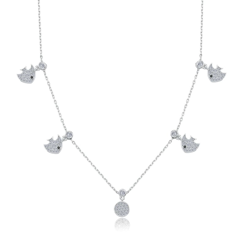 Işıltılı Yüzgeçler Choker Gümüş Şans Kolye