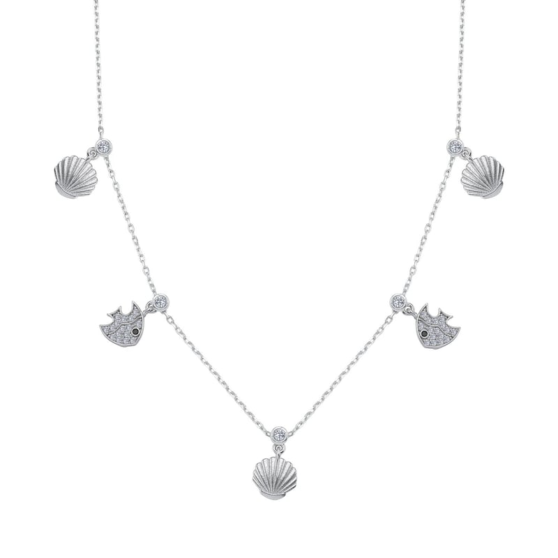 İstiridye Festivali Choker Gümüş Şans Kolye