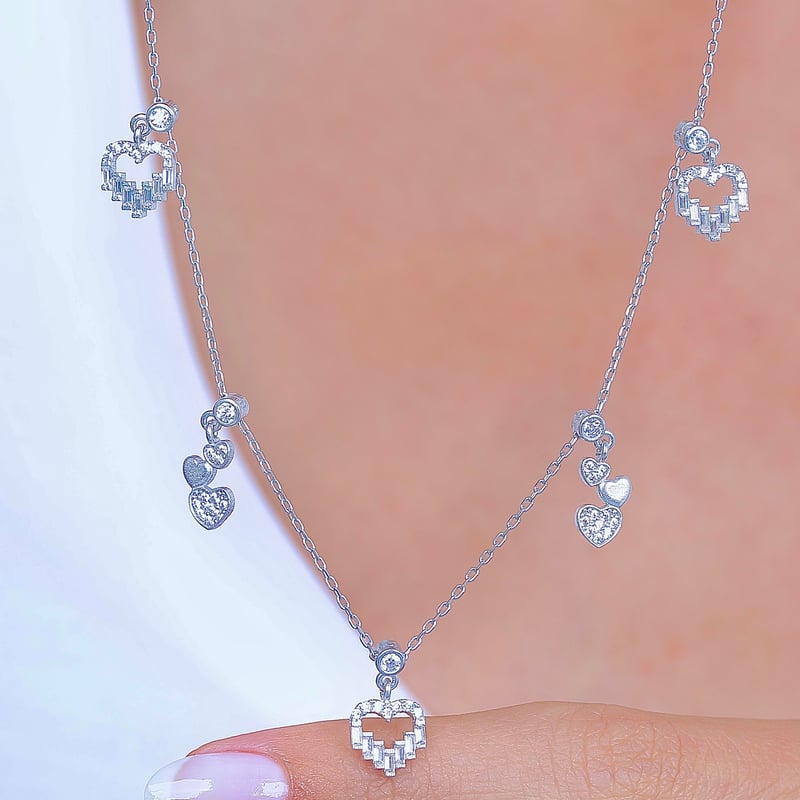 Kalp Büyüsü Choker Gümüş Şans Kolye