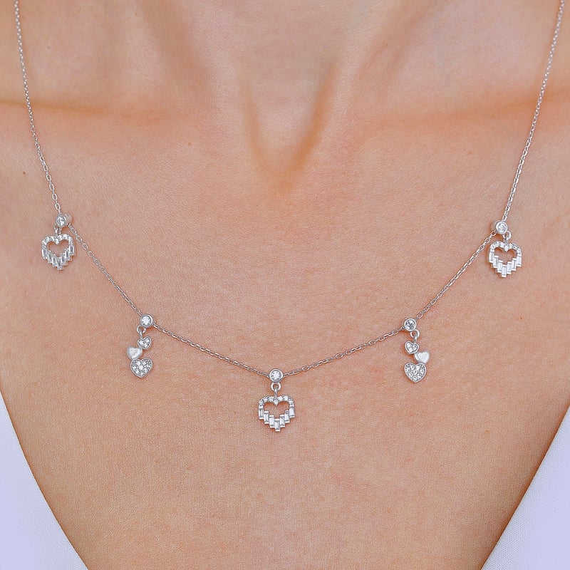 Kalp Büyüsü Choker Gümüş Şans Kolye