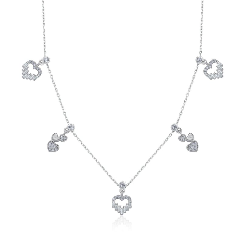 Kalp Büyüsü Choker Gümüş Şans Kolye