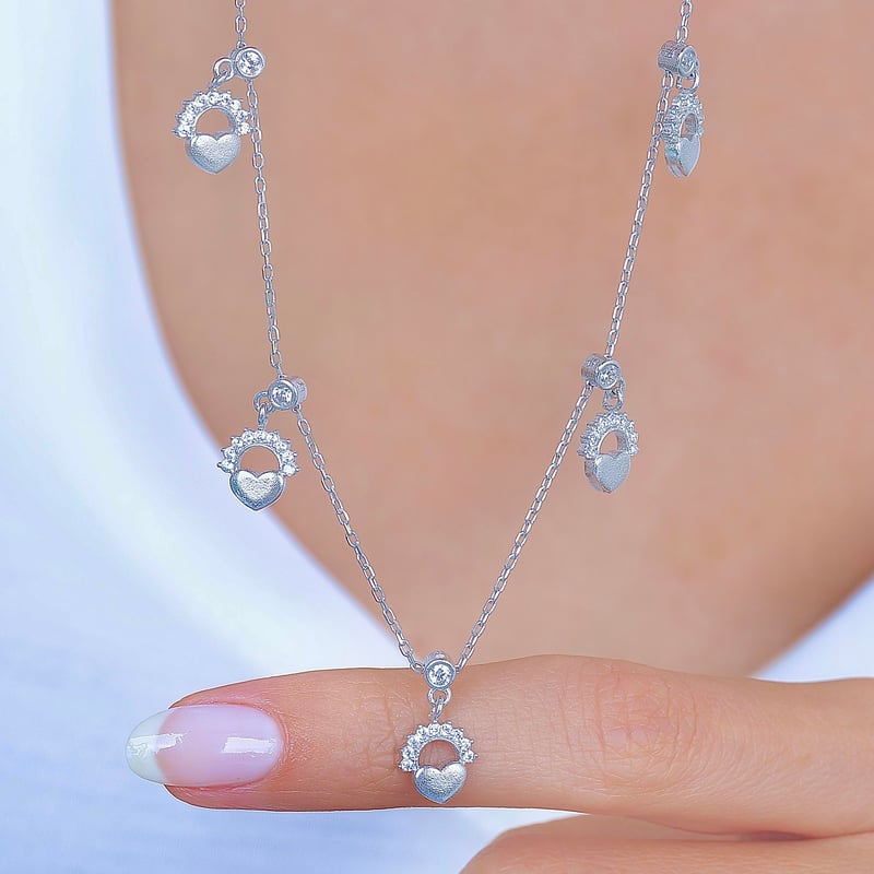Kalp Güneşi Choker Gümüş Şans Kolye