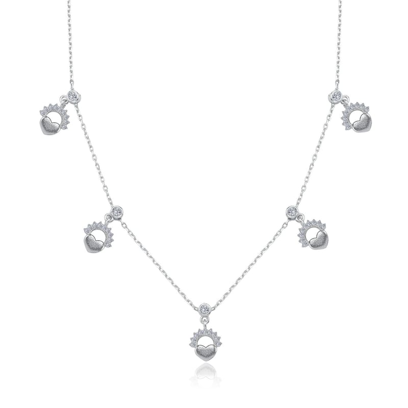 Kalp Güneşi Choker Gümüş Şans Kolye
