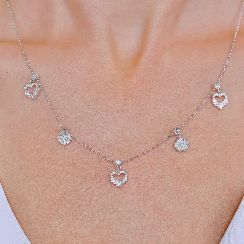Kalp Ritmi Choker Gümüş Şans Kolye