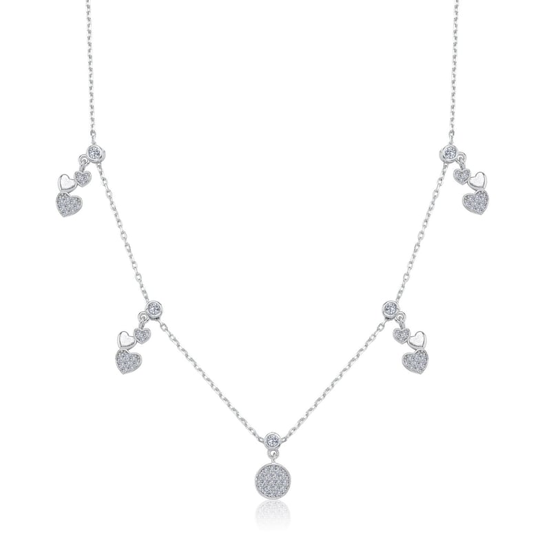 Kalp Yansıması Choker Gümüş Şans Kolye
