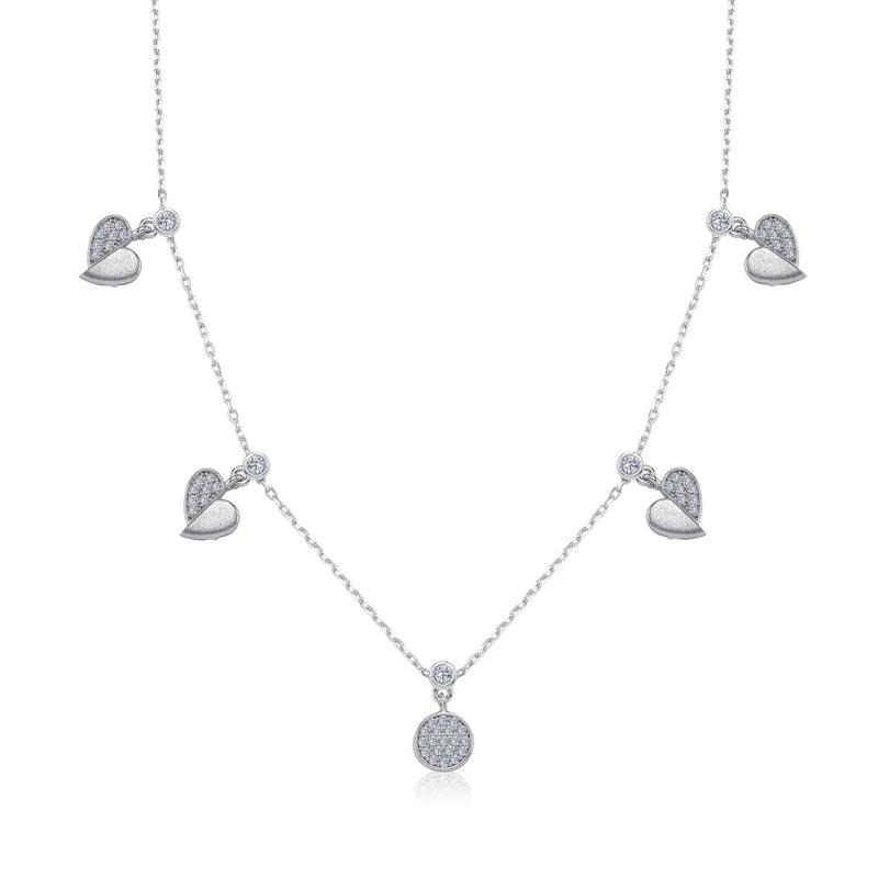 Kavuşan Kalpler Choker Gümüş Şans Kolye