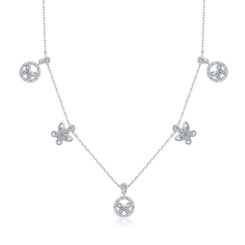 Kelebek Senfonisi Choker Gümüş Şans Kolye
