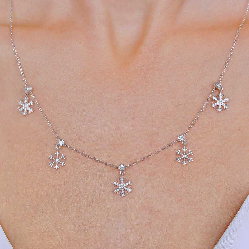 Kristal Armonisi Choker Gümüş Şans Kolye
