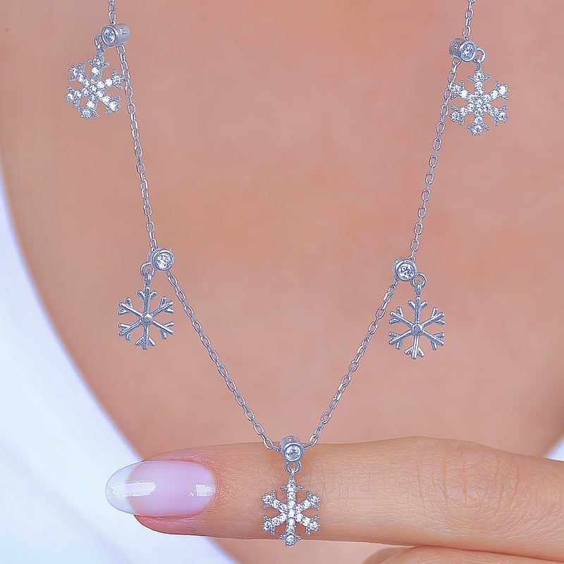 Kristal Armonisi Choker Gümüş Şans Kolye