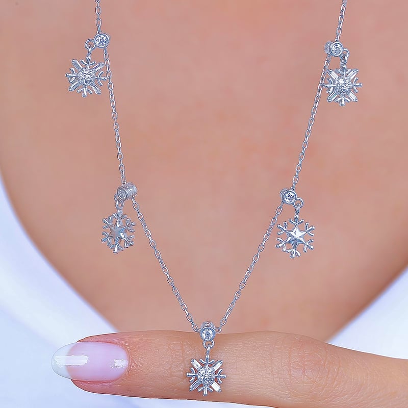 Kristal Asaleti Choker Gümüş Şans Kolye