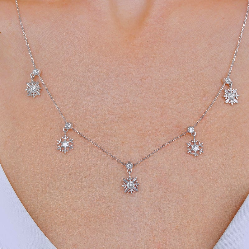Kristal Asaleti Choker Gümüş Şans Kolye
