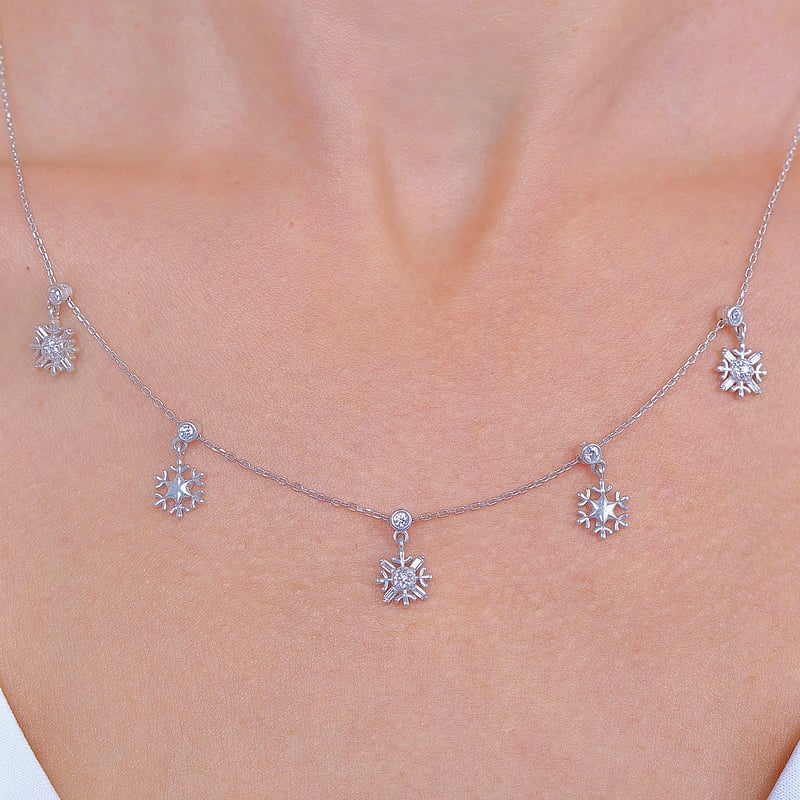 Kristal Buluşması Choker Gümüş Şans Kolye