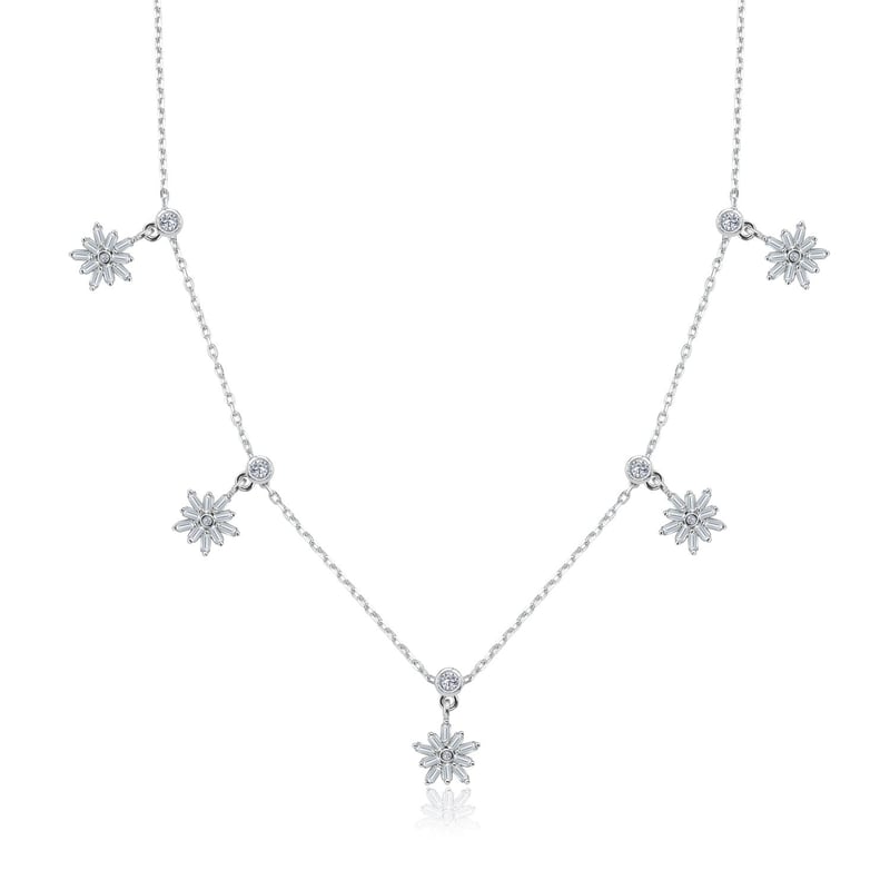 Kristal Çiçeği Choker Gümüş Şans Kolye