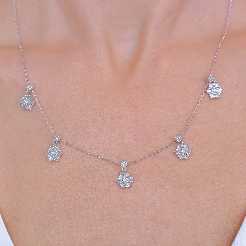 Kristal Güneşi Choker Gümüş Şans Kolye