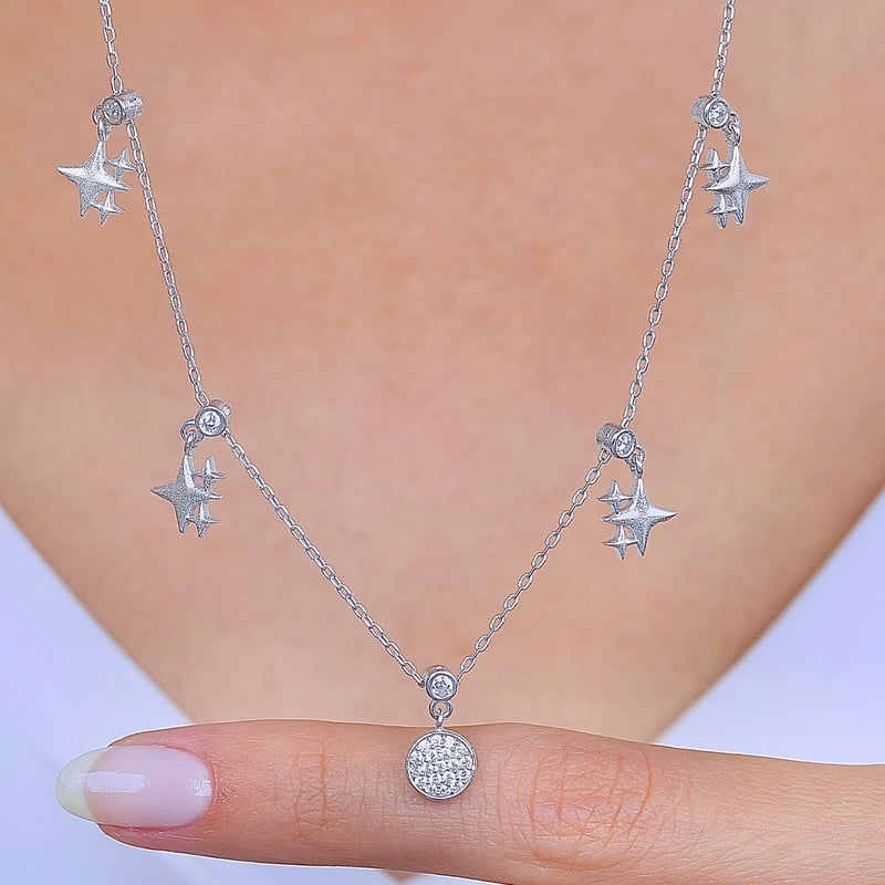 Kutup Parıltısı Choker Gümüş Şans Kolye