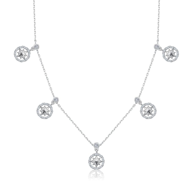 Kutup Yıldızları Choker Gümüş Şans Kolye