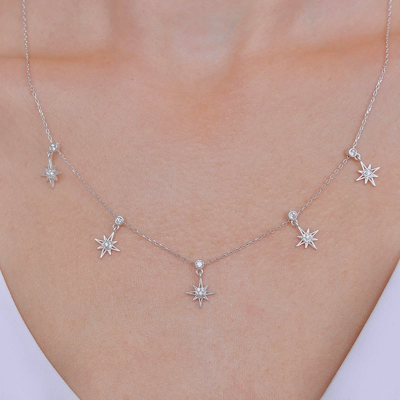 Kuzey Dansı Choker Gümüş Şans Kolye