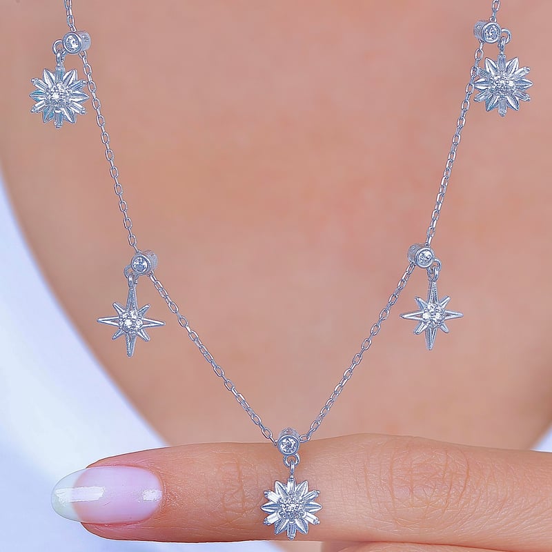 Kuzey Güneşi Choker Gümüş Şans Kolye