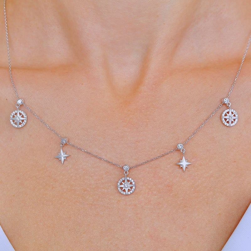 Kuzey Rüyası Choker Gümüş Şans Kolye