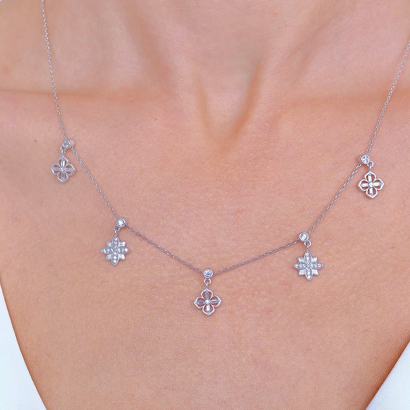 Lotus Asaleti Choker Gümüş Şans Kolye