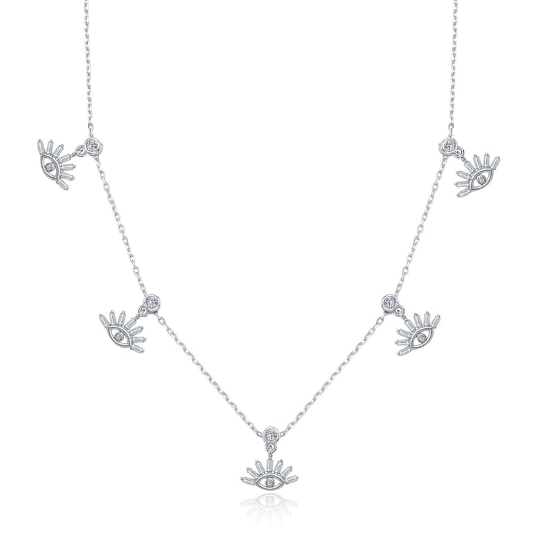 Mistik Bakışlar Choker Gümüş Şans Kolye