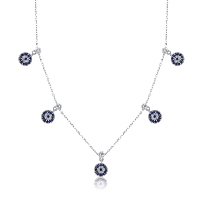 Nazar Boncuğu Choker Gümüş Şans Kolye