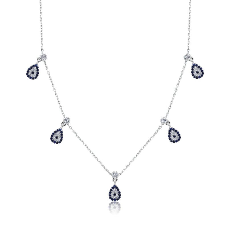 Nazar Damlaları Choker Gümüş Şans Kolye