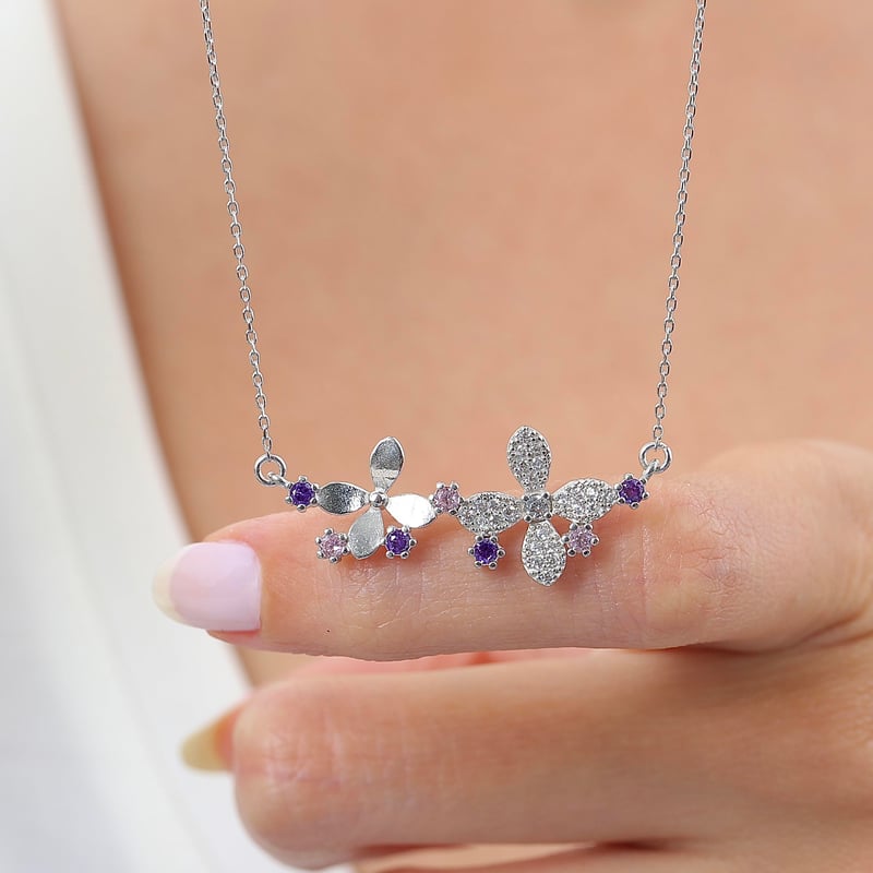 Neşeli Yoncalar Gümüş Kolye