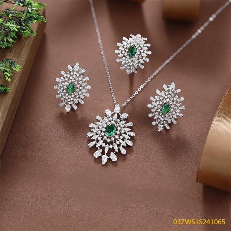 Oval Senfonisi Yakut Rengi Gümüş Kolye