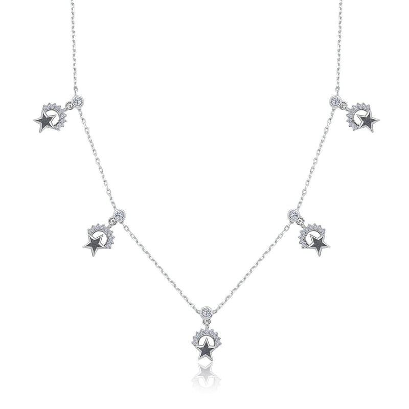 Özgürlük Yıldızı Choker Gümüş Şans Kolye