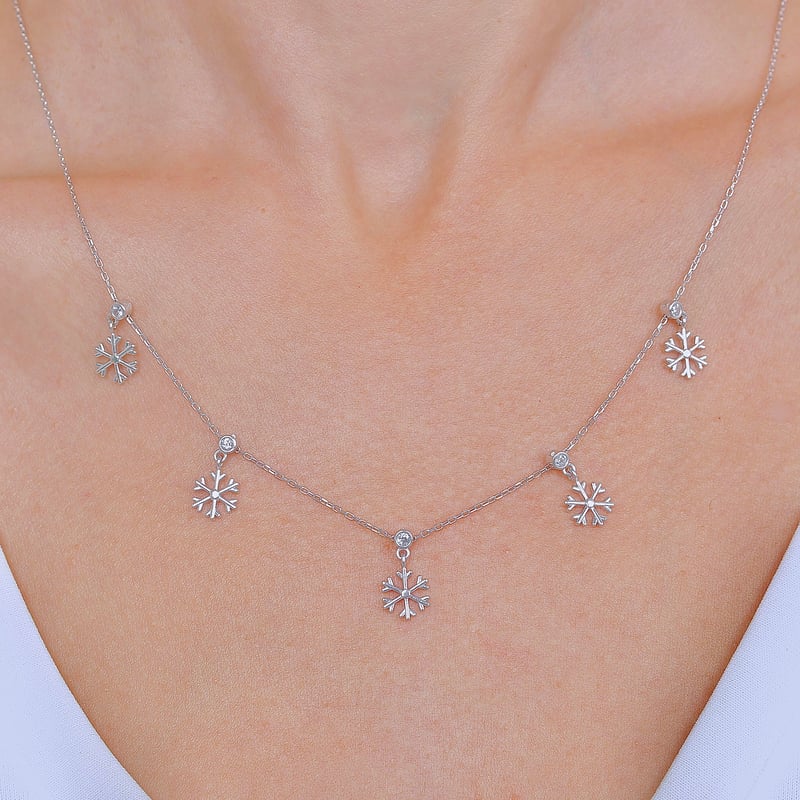 Parıltı Kristali Choker Gümüş Şans Kolye