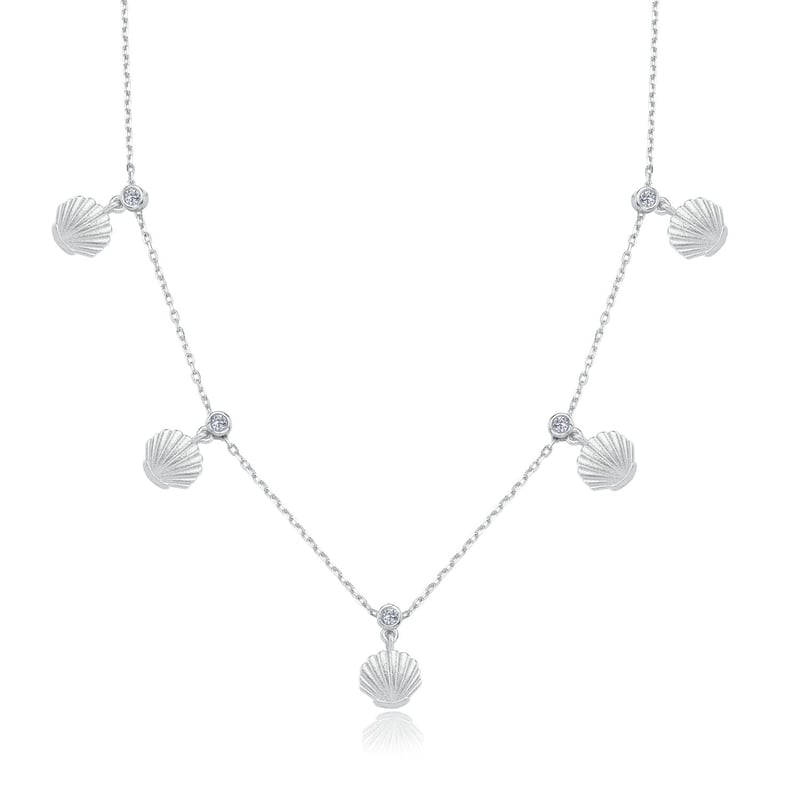 Parıltılı İstiridyeler Choker Gümüş Şans Kolye