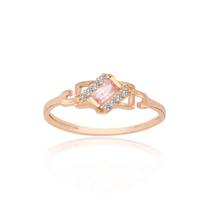 Pembe Baget Kompleksi Rose Renk Gümüş Yüzük