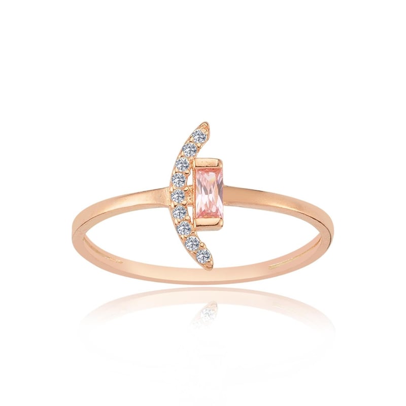 Pembe Baget Yayı Rose Renk Gümüş Yüzük