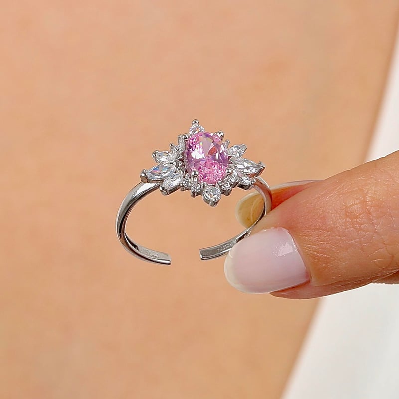 Pink Taşlı Prenses Yıldızı Vintage Gümüş Mini Set